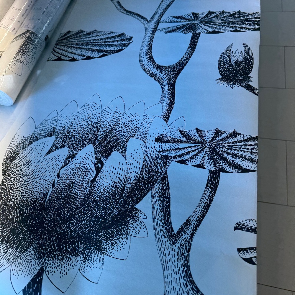 COLE & SON BLACK & WHITE WALLPAPER 2 FULL ROLLS, PLUS PARTIAL ROLL